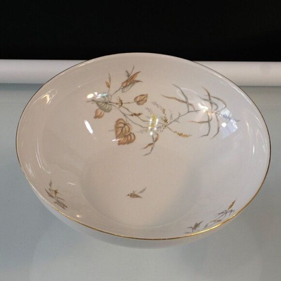 KPM Krister Germany Porcelain Serving Bowl Pattern 0683 Wheat Leaves Harvest - Picture 5 of 12